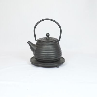 Nabe cast iron teapot 0.5l black with saucer