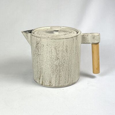 Chiisana 0.9l cast iron teapot white gold