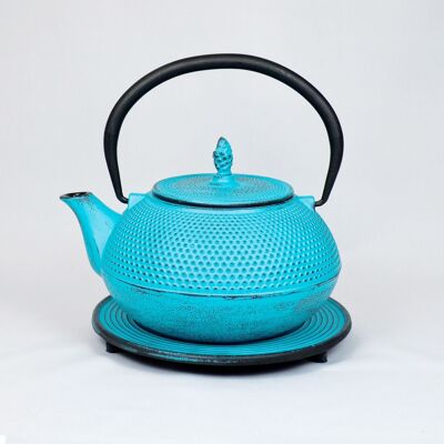 Arare cast iron teapot 1.2l light blue