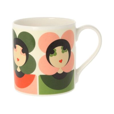 Orla Kiely 'Luna Pink/Green' Mug 350ml