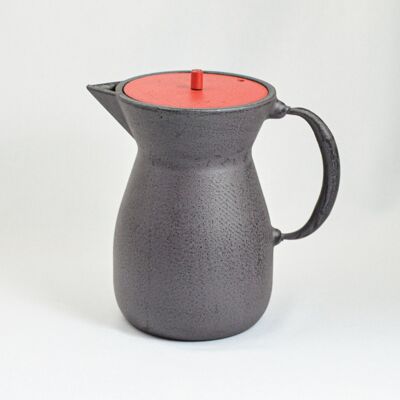 Bika cast iron teapot 1.0l gray - red lid