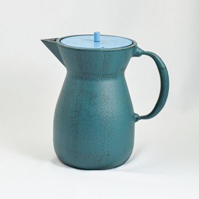 Bika cast iron teapot 1.0l petrol - lid light blue