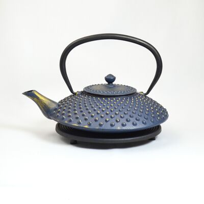 Kambin cast iron teapot 1.0l blue gold