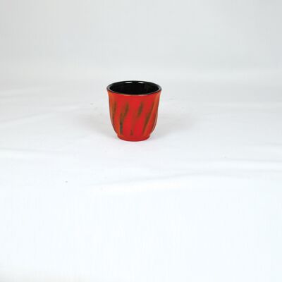 Large iron cup, fireplace red