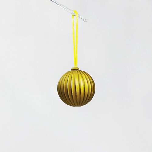 Weihnachtskugel Stripe gold