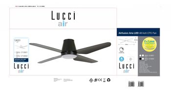 Lucci air - Ventilateur de plafond Airfusion Aria CTC avec télécommande et éclairage LED, noir 2