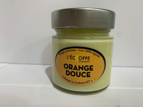 BOUGIE PARFUMEE CIRE 100% VEGETALE SOJA 180 G ORANGE DOUCE