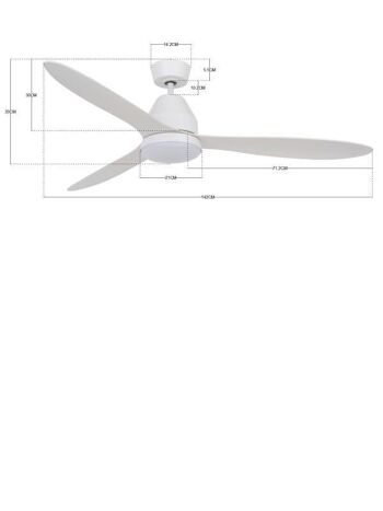Lucci air - Ventilateur de plafond Whitehaven avec télécommande et éclairage LED, blanc 3