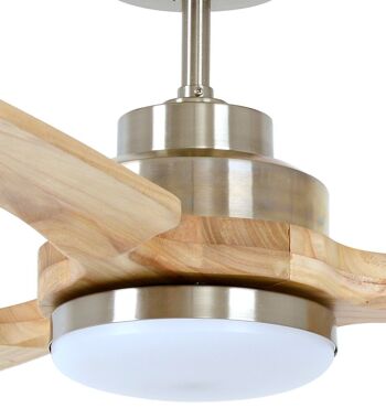 Lucci air - Ventilateur de plafond Shoalhaven avec télécommande et éclairage LED, chrome brossé, pales en bois véritable 2