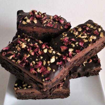 Luxury Pistachio Rose Brownies (Large Box of 6)