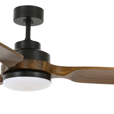 Lucci air - Ventilatore da soffitto Shoalhaven con telecomando e luce LED, nero, pale in vero legno