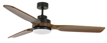 Lucci air - Ventilateur de plafond Shoalhaven avec télécommande et éclairage LED, noir, pales en bois véritable 1