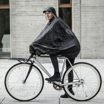 FULAP, Protection pluie poncho cape vélo recyclé,, Noir