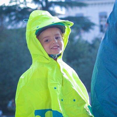 FULAP Jr, Protection pluie poncho cape vélo recyclé, enfant, Jaune