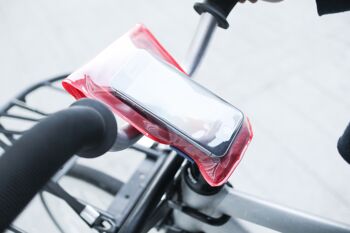 TWITSOULO, pochette smartphone étanche vélo recyclée, Rouge 2