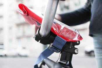 TWITSOULO, pochette smartphone étanche vélo recyclée, Rouge 4