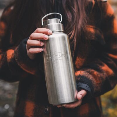Drinking bottle vacuum flask 1000ml made of stainless steel