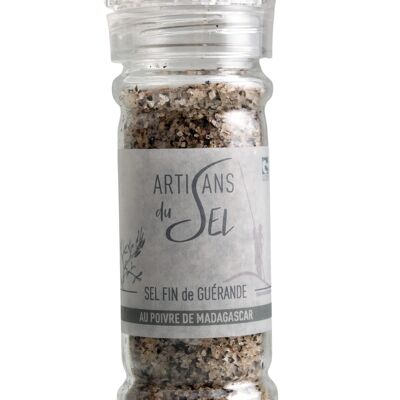 Molinillo de sal fina de Guérande con pimienta negra de Madagascar - 80gr