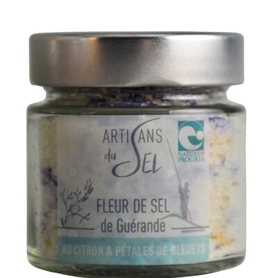 Fleur de Sel aus Guérande mit Heidelbeerblättern und Zitrone - 85gr