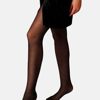 Collants de Grossesse Transparents 20den Pois Noirs