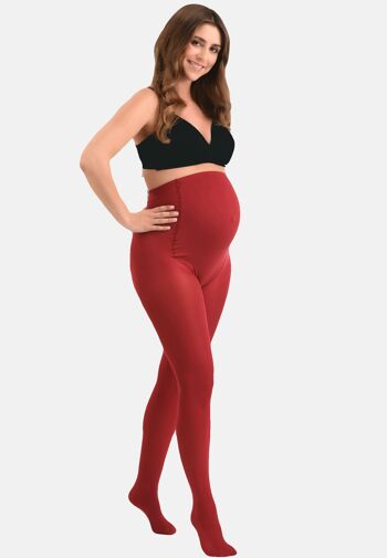 Collant de Grossesse Opaque 60den Rouge XXL 2