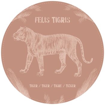 Cercle mural Tigre avec texte Felis Tigris 3