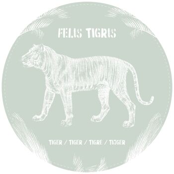 Cercle mural Tigre avec texte Felis Tigris 4