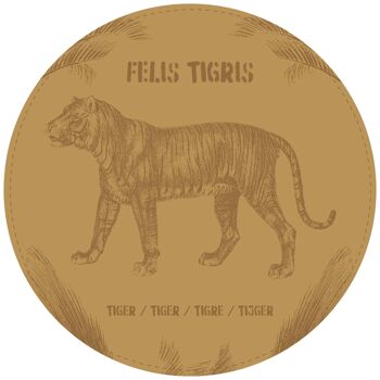 Cercle mural Tigre avec texte Felis Tigris 6