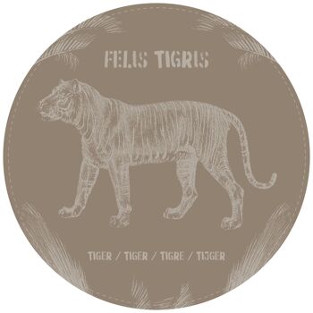 Cercle mural Tigre avec texte Felis Tigris 7