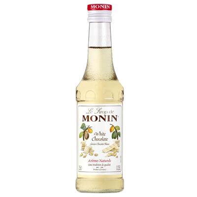 MONIN Sirup mit weißem Schokoladengeschmack für Heißgetränke oder Desserts – Natürliche Aromen – 25 cl