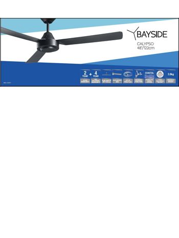 BAYSIDE - Ventilateur de plafond Calypso sans lumière, noir 5