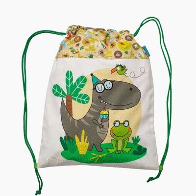 Mochila con cordón dinosaurio