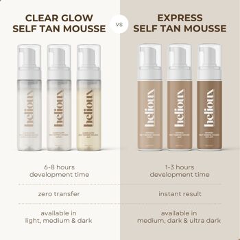 HELIOUX® MOUSSE AUTOBRONZANTE CLEAR GLOW NOIR 6