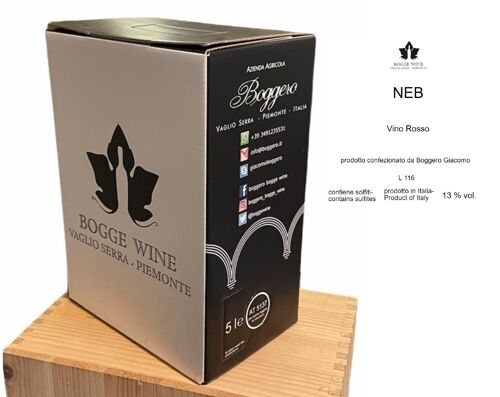 Vino Rosso "Neb" Nebbiolo bag  in box 5 L
