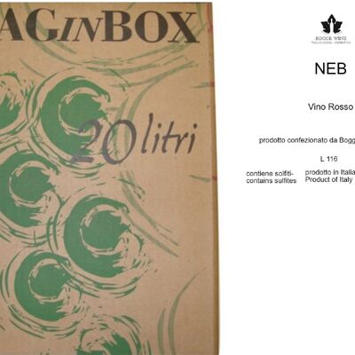 Vino Rosso "Neb" Nebbiolo Bag in box 20 L