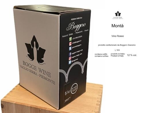 Vino Rosso "Montà" dolcetto Bag in box 5 L