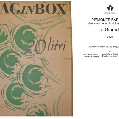 Piemonte Barbera "La Gramula" Bag in Box 20 L