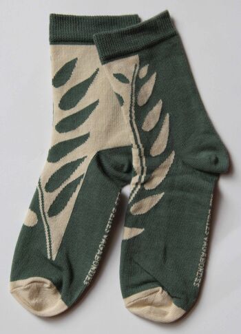 2 paires de chaussettes en coton bio dans leur boite Graminée vert 2