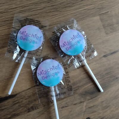 Lollies mit Marken-Kirschherz-Logo