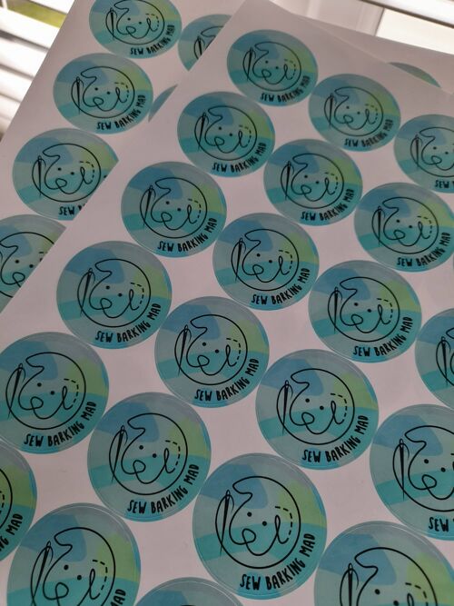 Personalised Glossy Round 3.7cm Logo Stickers