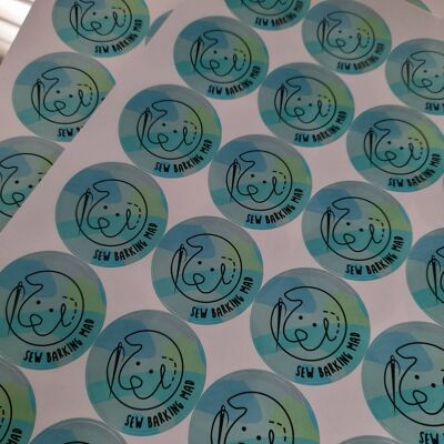 Personalised Glossy Round 3.7cm Logo Stickers