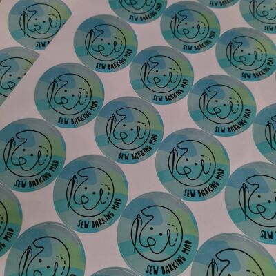 Personalised Glossy Round 3.7cm Logo Stickers