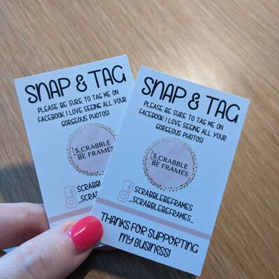 Snap & Tag Compartir Tarjetas Personalizadas x 100