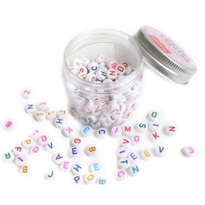Barattolo di perline con lettere – Multicolore