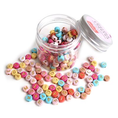 Pot beads letters – Warm colors