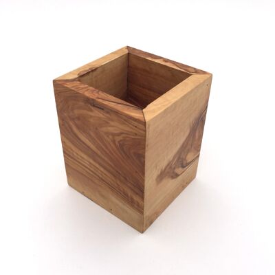 Mug square made of olive wood