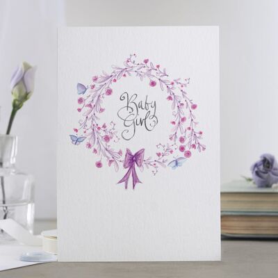Baby Girl' (Mauve Roses) Card