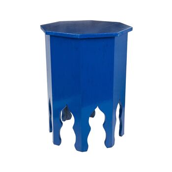 Grande table bleue octogonale