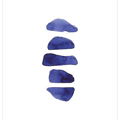 Equilibrio - Stampa artistica indaco - 12 x 16 (stampe d'arte 12 x 16)