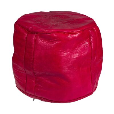 Pouf de cuero rojo sin relleno (alto)